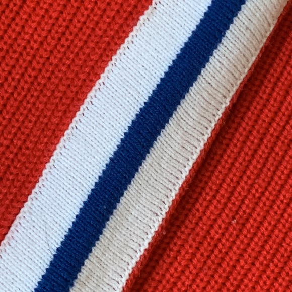 Retro Inspired Red Ribbed Crop Pullover Sweater - Picture 2 of 7